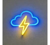 1 pièce Lumière au néon en forme de nuage et d'éclair LED, lampe au néon USB, veilleuse décorative, convient pour la chambre à coucher, le mariage, l'anniversaire, la salle de jeux, la décoration mura
