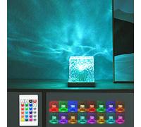 1 pièce Lumière d'aurore/Lumière de vague, Veilleuse RVB pour décoration de plafond/mur de la pièce, Lampe d'ambiance à vague océanique rotative avec télécommande, Alimentée par USB 5V, Projecteur LED