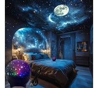 1 pièce Lumière décorative ciel étoilé de la lune, projecteur de veilleuse USB à mode de conversion coloré, convient pour la décoration de chambre de Noël, fête, anniversaire et cadeau - Le design à l