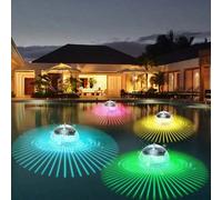 1 pièce Lumière flottante à énergie solaire changeant de couleur RVB automatiquement, convient pour piscine, étang, lampe suspendue, décoration extérieure pour fête de jardin 10 cm, 7 couleursABS