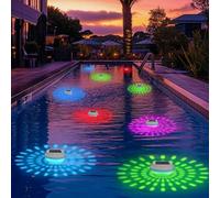1 pièce Lumière flottante de piscine solaire, s'allume automatiquement la nuit, s'éteint automatiquement le jour, lumière de bassin à changement de couleur RVB, lumière flottante sur l'eau, lumière de