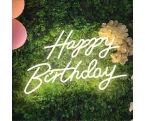 1 pièce Lumière LED Néon "Happy Birthday, Décoration murale pour fête, Décoration de chambre de maison ou de dortoir, Alimenté par USB, Convient pour thème de fête d'anniversaire 1 pièceABS