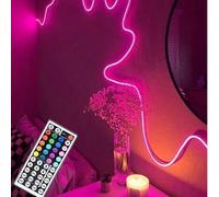 1 pièce Lumière LED néon RVB flexible avec télécommande, lampe néon à changement de couleur convenant pour la chambre, le canapé, la zone de jeu et la décoration de la salle de cinéma maison, idéal po