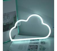 1 pièce Lumière néon en forme de nuage LED avec crochet, accrochage mural, alimentation double USB et batterie, lumière néon design nuage, convient pour le bureau, la chambre, le mur de la nurserie, l