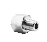1 pièce M10/14/20 1/8 "1/4" 3/8 "1/2" BSP NPT femelle mâle en acier inoxydable réducteur douille raccord de tuyau connecteur coupleur manomètre haute pression(1l8 NPT Female,1l4 BSPP Male)