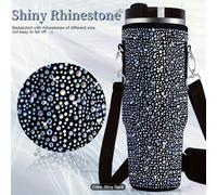 1 pièce Manchon de bouteille d'eau brillant, s'adapte aux tasses isothermes H2.0 et For Adventure 40oz, avec poignée, en néoprène, avec bandoulière réglable, accessoire pour tasse Taille UniqueCaoutch