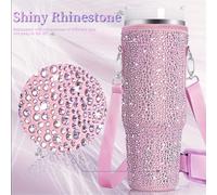 1 pièce Manchon de bouteille d'eau brillant, s'adapte aux tasses isothermes H2.0 et For Adventure 40oz, avec poignée, en néoprène, avec sangle d'épaule réglable, accessoire pour tasse Taille UniqueCao