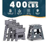 1 pièce Marchepied pliant robuste pour adulte 7,5-18 pouces, tabouret pliant en plastique avec surface antidérapante pour la cuisine, la salle de bain, la chambre (gris, 7,5/9/11/13/16/18 pouces) 13 p