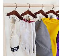 1 pièce Mini cintre en bois avec pinces en acier inoxydable - Cintre pour vêtements et accessoires pour animaux de compagnie, surface polie, design gain de place, convient pour accrocher de petits art