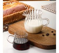 1 pièce Mini pot à lait/crème en verre rayé fait main créatif, tasse à café/lait en verre résistant à la chaleur, tasse à sauce, micro-ondes 200 ml,370 mlVerre
