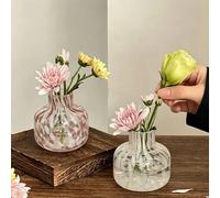 1 pièce Mini vase en verre teinté à l'encre, joli vase de fleurs fraîches de bureau, convient pour les arrangements floraux hydroponiques, le restaurant, le salon, la chambre, le balcon, la décoration