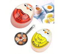 1 pièce Minuteur d'œuf changeant de couleur, petit outil de cuisine, minuteur de cuisson d'œuf parfait 1 pièce jaune,1 pièce rouge,1 hameçon en forme de cœurABS