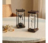 1 pièce Minuteur en bois classique de 30 minutes, sablier carré vintage, cadeau de saison de remise des diplômes, anniversaire Taille UniqueVerre