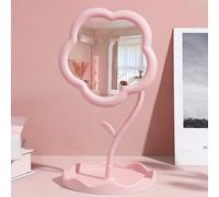 1 pièce Miroir de maquillage en forme de fleur - Verre haute définition et support réglable - Cadre en plastique léger pour la table de maquillage, la chambre à coucher, la décoration de la salle de b