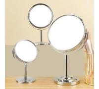 1 pièce Miroir rond emballé dans une boîte en papier, miroir de maquillage de bureau en acier inoxydable pour la décoration, miroir de table à double face HD pivotant, emballage dans une boîte en papi