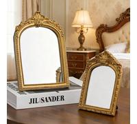 1 pièce Miroir sculpté de style baroque à arche, miroir de vanité décoratif pour la maison, le salon, la chambre à coucher 6 pouces,7 pouces,8 poucesVerre