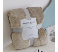 1 pièce Monocouche Épaissi En Flanelle Couper Fleur À Damier Unicolore Couverture , Toutes Les Saisons Literie Couverture 100*150,120*200,150*200,180*200,200*230,70*100Géométrique,Carreau,Motif textur