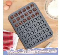 1 pièce Moule à cupcakes anti-adhésif, moule à mini-muffins 48 tasses, plateau de caissettes rondes et carrées pour la cuisson de mini-cupcakes, muffins et tartelettes Moule à mini-gâteaux ronds à 48
