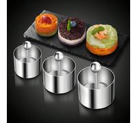 1 pièce, Moule à gâteau avec tige-poussoir, Cercle à mousse en acier inoxydable, Moule à boules de riz, Cercle à tartelettes aux œufs, Moule à boules de riz, Ustensiles de cuisson, Petits outils de cu