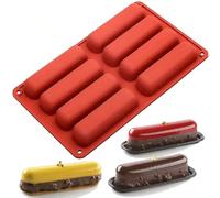 1 pièce Moule à gâteau en silicone à 8 cavités, moule en silicone rectangulaire 3D, moule de cuisson à gâteau mousse, moule à chocolat de pâtisserie française, plaque de cuisson Taille UniqueSilicone