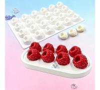 1 pièce Moule à gâteau en silicone à la framboise, moule de cuisson anti-adhésif 24 cavités, convient pour la réalisation de tartes à la framboise, gâteaux mousse, bûches, accessoires de cuisson Moule