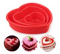 1 pièce Moule à gâteau en silicone en forme de cœur de 4/7/9 pouces pour gâteau à étages, pain d'amour, ustensile de cuisson anti-adhésif pour la cuisine, fête de la Saint-Valentin, décoration de la m