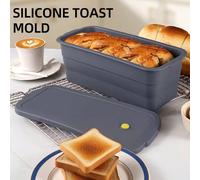 1 pièce Moule à pain grillé en silicone, design pliable et rétractable, boîte de rangement hermétique pour aliments, bac à glaçons, moule à pain antiadhésif, outil de cuisson multifonction à grande ca