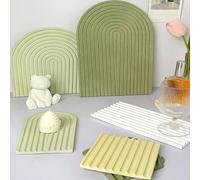 1 pièce Moule de plateau en forme d'arche ondulée pour plateau de rangement fait main DIY, plateau de fond en silicone, plâtre et gypse, décoration d'intérieur, tapis de tasse en art 01 Moule à platea