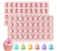 1 pièce Moule en silicone 36 cavités en forme de petite tortue, convient pour faire du chocolat, des bonbons, des glaçons, des décorations de gâteau et la cuisson de desserts 1 pièce rose,3 pièces ros