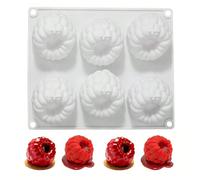 1 pièce Moule en silicone 3D en forme de fruits, 6/24/35 cavités pour framboises/fraises, moule à gâteau de fruits de mûre, mousse française, moule à dessert, moule à chocolat et bonbons en silicone, 
