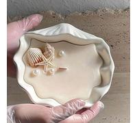 1 pièce Moule en silicone en forme de coquillage pour la fabrication de bougies, plateau créatif pour stocker ou servir des fruits, moule DIY en plâtre, résine, béton, décoration pour la maison Moule 