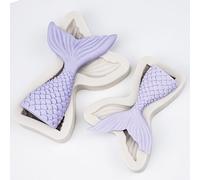 1 pièce Moule en silicone en forme de queue de sirène pour gâteau, moule en silicone en forme de queue de poisson grise, moule à glace en chocolat, ustensiles de décoration de gâteau, outils de boulan