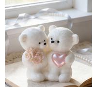 1 pièce Moule en silicone en forme d'ours couple pour la Saint-Valentin - haute précision multi-usage, convient pour la résine/le plâtre/le savon, décoration pour la Saint-Valentin/remise des diplômes
