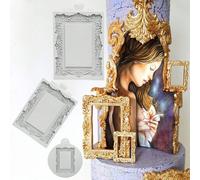 1 pièce Moule en silicone rond pour cadre photo, outil de décoration de gâteau, tasse à bonbon, moule à chocolat, accessoires de cuisine, ustensile de cuisson grand cadre photo,petit cadre photo,cadre
