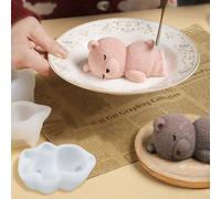 1 pièce Moule silicone d'ours endormi, pour artisanat DIY et cuisson, moule en forme d'ours mignon, silicone, anti-adhésif petit,grandSilicone