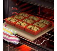1 pièce Moules à cake mini en silicone, moule de cuisson en silicone, moules à pain mini anti-adhésifs, moule de cuisson de pain en silicone à 9 cavités, parfait pour les mini-pains, gâteaux, pains et