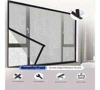 1 pièce Moustiquaire de fenêtre auto-adhésive, filet anti-insectes invisible pour utilisation domestique en été, installation facile, fibre de verre grise anti-moustiques et anti-mouches 50x100cm,50x8