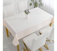 1 pièce Nappe antidérapante et imperméable, nappe de table à dîner/conférence en couleur unie enduite de TPU, convient pour le bureau, tapis de pique-nique de style moderne rectangulaire avec une fran