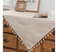 1 pièce Nappe beige, style bohème moderne en lin - Napperon/Serviette carrés pour la décoration des fêtes, les fêtes, le café, le restaurant, la cuisine, la chambre, l'hôtel, les petites tables, les t