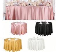 1 pièce Nappe carrée de 145*180 cm/145*260 cm, nappe en tissu Oxford de 228 cm, nappe ronde en tissu Oxford enduit noir lisse pour décoration de table à manger, convient pour mariage, anniversaire, fê