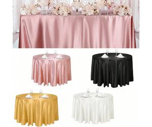 1 pièce Nappe carrée de 145*180 cm/145*260 cm, nappe en tissu Oxford de 228 cm, nappe ronde en tissu Oxford enduit noir lisse pour décoration de table à manger, convient pour mariage, anniversaire, fê