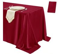 1 pièce Nappe carrée/rectangulaire en satin, nappe en tissu lisse de couleur unie, convient pour mariage, anniversaire, banquet, fête, décoration de mariage, cérémonie de fiançailles, décoration de la