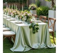 1 pièce Nappe de luxe en satin, 102x57 pouces Couverture de table rectangulaire en polyester, couleur unie, tissée, convenant pour Noël, fête, banquet et mariage 145*200 cm,145*220cm,145*274cm,145*360