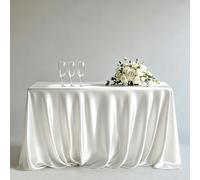 1 pièce Nappe de table de mariage blanche pour restaurant, nappe ronde résistante aux plis, convient pour le dîner, le banquet, la fête, lavable en machine 140*180cm,140*140cm,140*200cm,140*220cm,140*