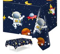 1 pièce Nappe de table imprimée avec motif astronaute, 220*130cm, thème spatial, décoration de fête d'anniversaire, décoration de maison, décoration de baby shower révélation du sexe, fournitures de f