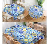 1 pièce Nappe de table imprimée mandala bohème, nappe rectangulaire/ronde moderne en polyester imperméable, imprimé numérique adapté pour le salon, la maison, les repas en extérieur, les petites table