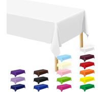 1 pièce, nappe de table jetable en plastique rectangulaire 137*183cm, imperméable, pour anniversaire, mariage, Noël, Nouvel An, événement Yellow