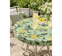 1 pièce-Nappe élastique ajustée à motif feuille de citron vert, housse en tissu extensible et anti-froissage, parfaite pour la terrasse, le barbecue au jardin, le pique-nique en plein air et la décora