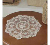 1 pièce Nappe en dentelle crochetée de style vintage, à motif floral - parfait comme résistant à la chaleur, housse anti-poussière pour friteuse à air et décoration de maison, napperon bohème Blanc 1 