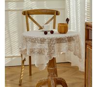 1 pièce Nappe en dentelle florale - Nappe de table de café transparente et lavable bordée de dentelle - Idéale pour le pique-nique, le camping, les anniversaires, la Saint-Valentin et la décoration de